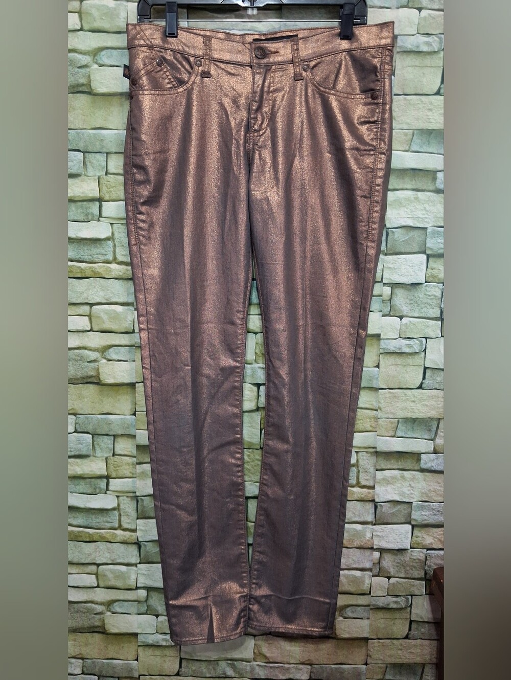 Rock & Republic Berlin Metallic Bronze Copper Pants